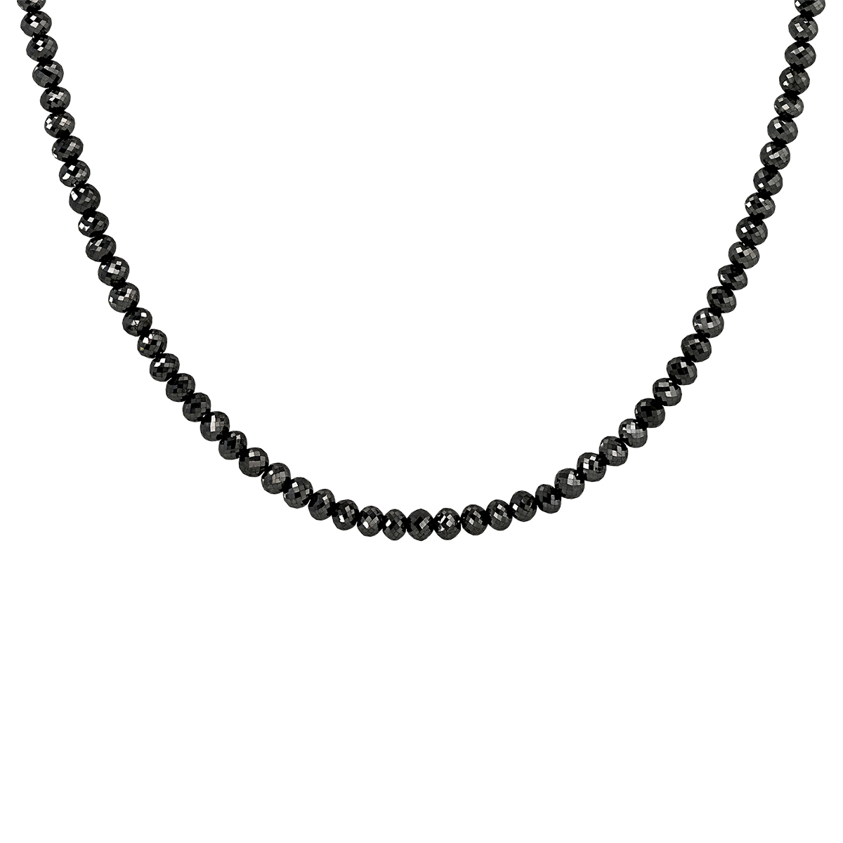TARA Pearls Black Diamond Faceted Bead Necklace in White Gold, 25