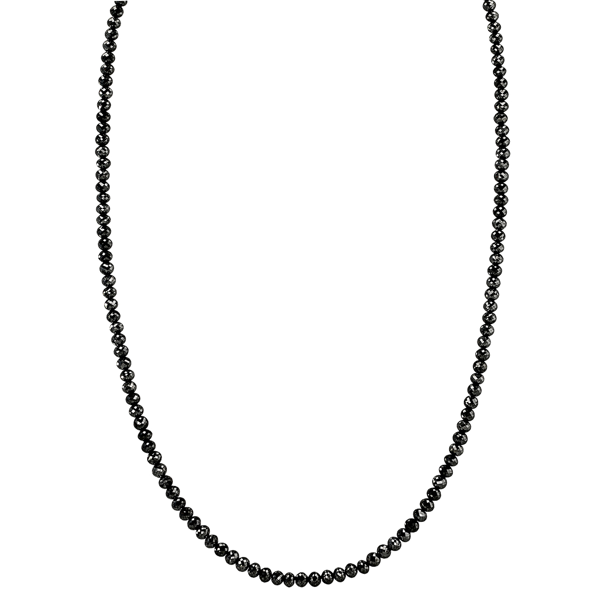 TARA Pearls Black Diamond Faceted Bead Necklace in White Gold, 25
