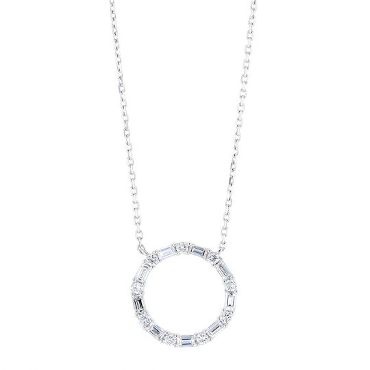 Frederic Sage Baguette Round Diamond Open Circle Necklace In White Gold Borsheims - 14k White Gold Diamond Circle Pendant Necklace Frederic Sage Baguette Round Diamond Open Circle Necklace In White Gold Borsheims - 14k White Gold Diamond Circle Pendant Necklace