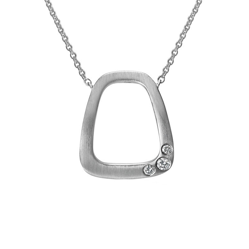 Artichoke Diamond White Gold Necklace, 18