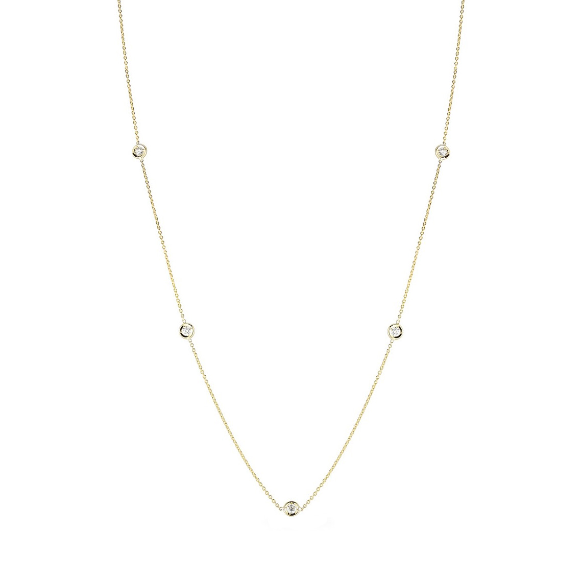 Roberto Coin Diamonds By The Inch 7 Station Necklace in 18K  Gold, 18