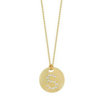 Roberto Coin Tiny Treasures Disc Necklace with Diamond Initial