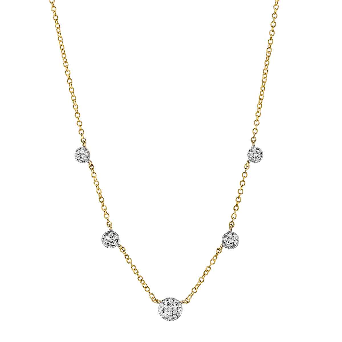 Phillips House Infinity Diamond Pavé Station Necklace in Yellow Gold, 18