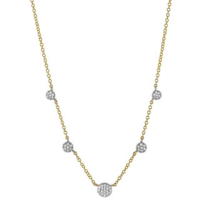 Phillips House Infinity Diamond Pavé Station Necklace in Yellow Gold, 18"