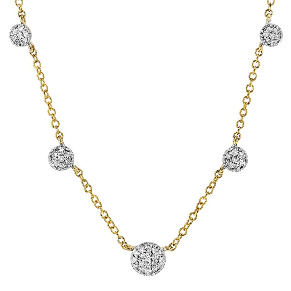 Phillips House Infinity Diamond Pavé Station Necklace in Yellow Gold, 18