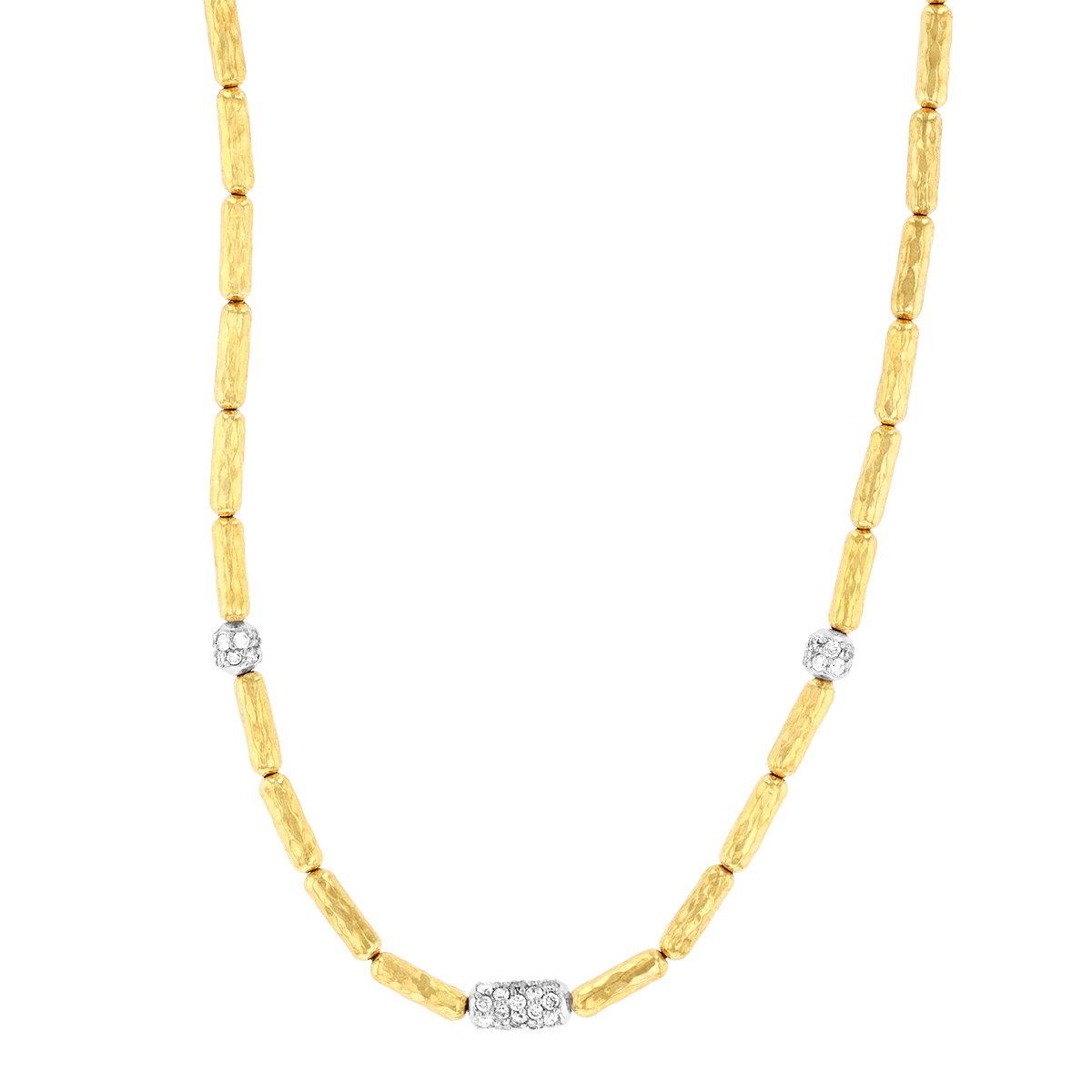 Gurhan Vertigo Diamond Pavé Bead Single Strand Necklace in Yellow Gold, 18