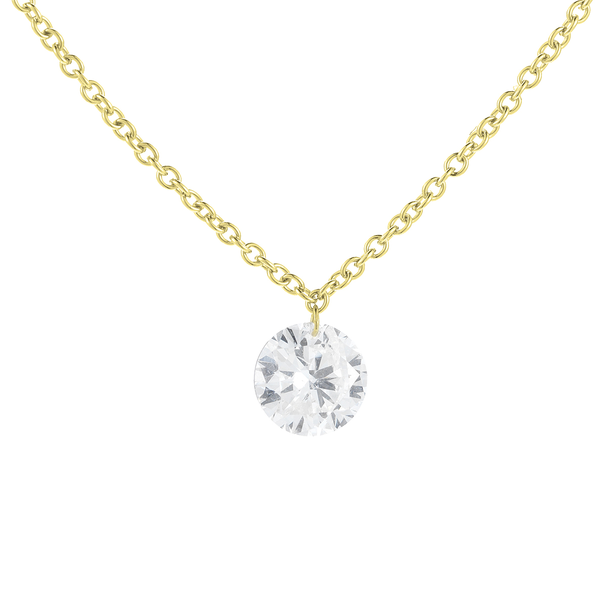 Diamond Drop Pendant Necklace in Yellow Gold, 18" Borsheims