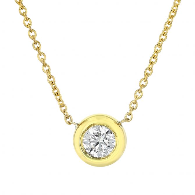 Roberto Coin Diamonds by the Inch Single Station Necklace in 18K Gold, 18", 0.19 cttw