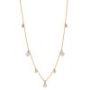 Diamond Cluster & Bezel Set Diamond Dangle Station Necklace in Yellow Gold, 17.5"