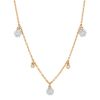 Diamond Cluster & Bezel Set Diamond Dangle Station Necklace in Yellow Gold, 17.5"