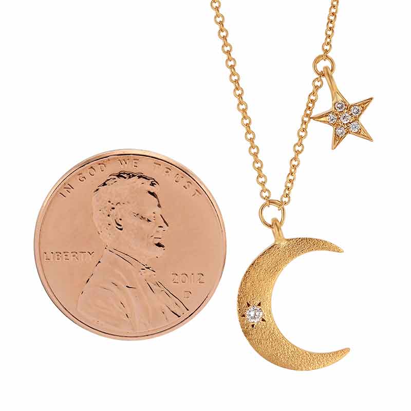 Marika 14K Yellow Gold Diamond Moon & Star Pendant, 18
