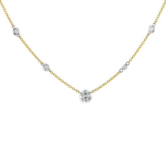 1 carat diamond station necklace