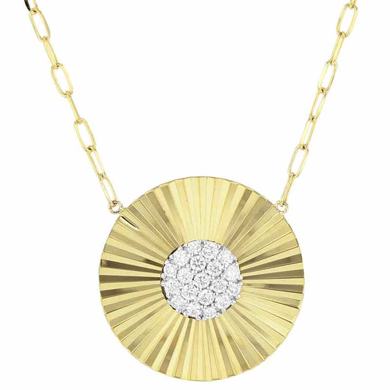 Phillips House Aura Diamond Disc Necklace in Yellow Gold, 18