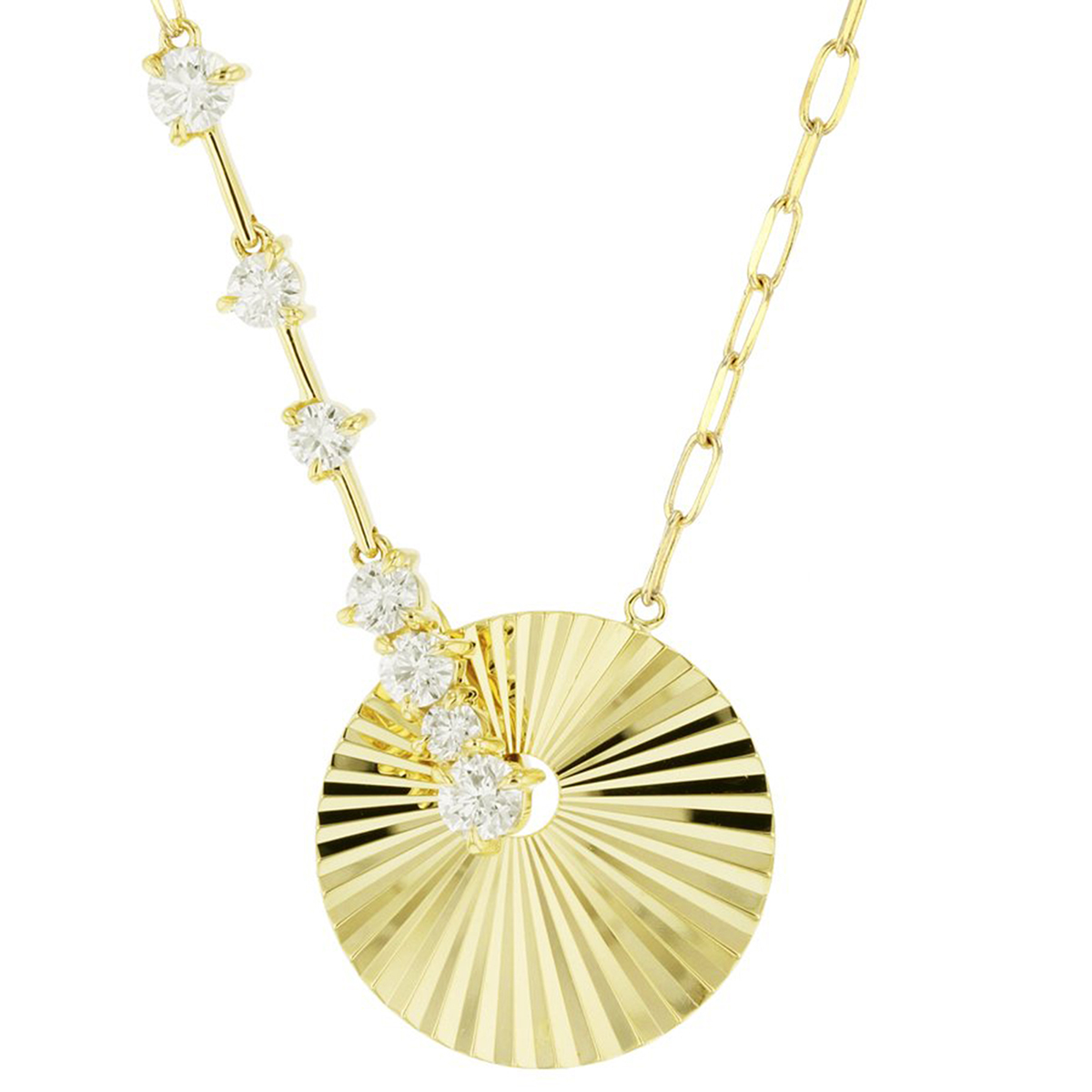 Phillips House Aura Latch Diamond Necklace in Yellow Gold