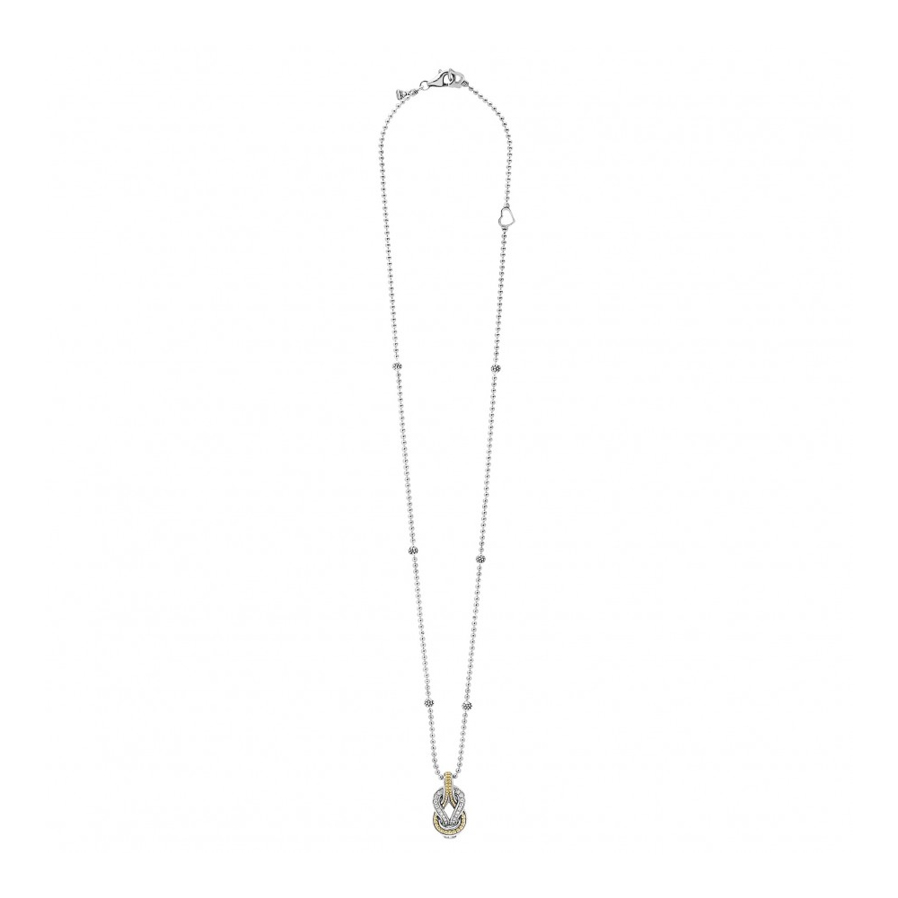 LAGOS Sterling Silver & 18K Yellow Gold Diamond Newport Knot Pendant, 18