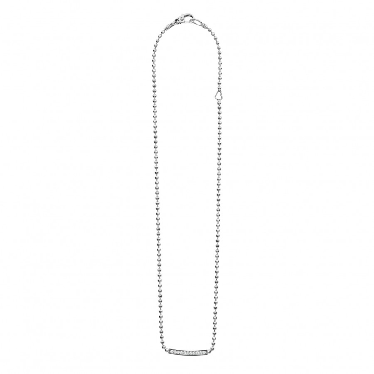LAGOS Sterling Silver Diamond Caviar Spark Bar Necklace