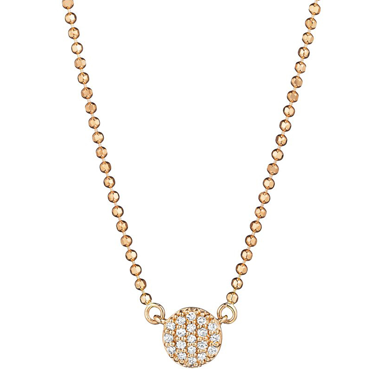 Phillips House Micro Infinity Diamond Pavé Disc Necklace in Rose Gold, 18