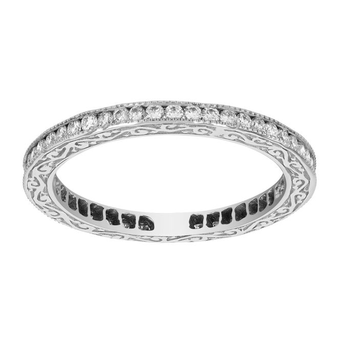Sethi Couture Diamond Channel Set Eternity Band in White Gold