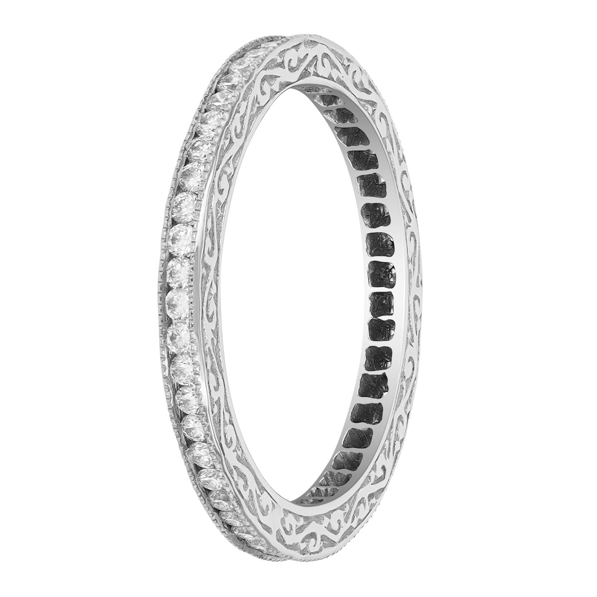 Sethi Couture Diamond Channel Set Eternity Band in White Gold