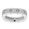 Roberto Coin Pois Moi White Gold 1 Row Square Ring with Diamonds