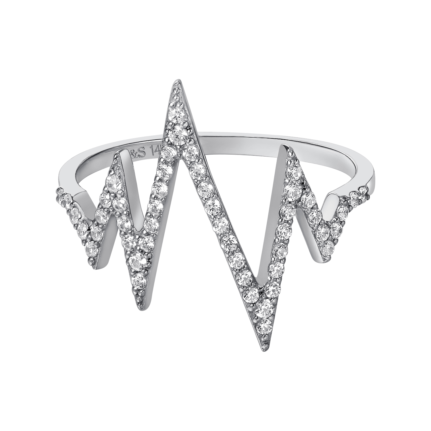 TARA Pearls Diamond Zig Zag Ring in White Gold | Borsheims