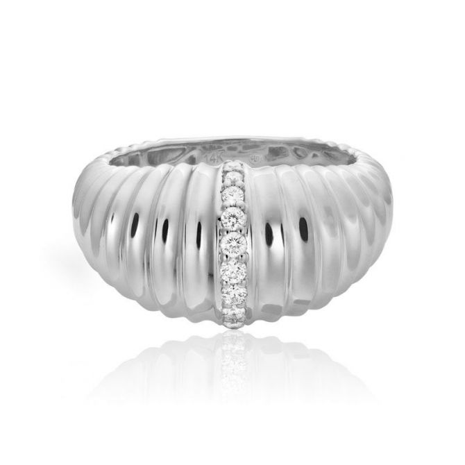 Light Diamond Band Ring in White Gold