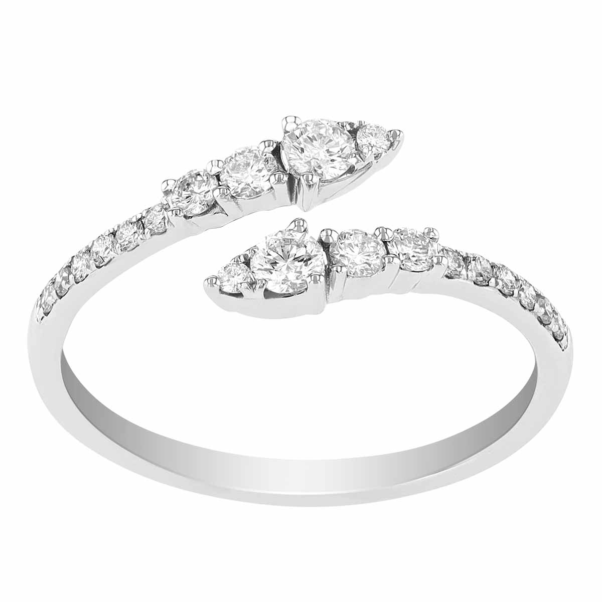 Diamond Bypass Ring in White Gold