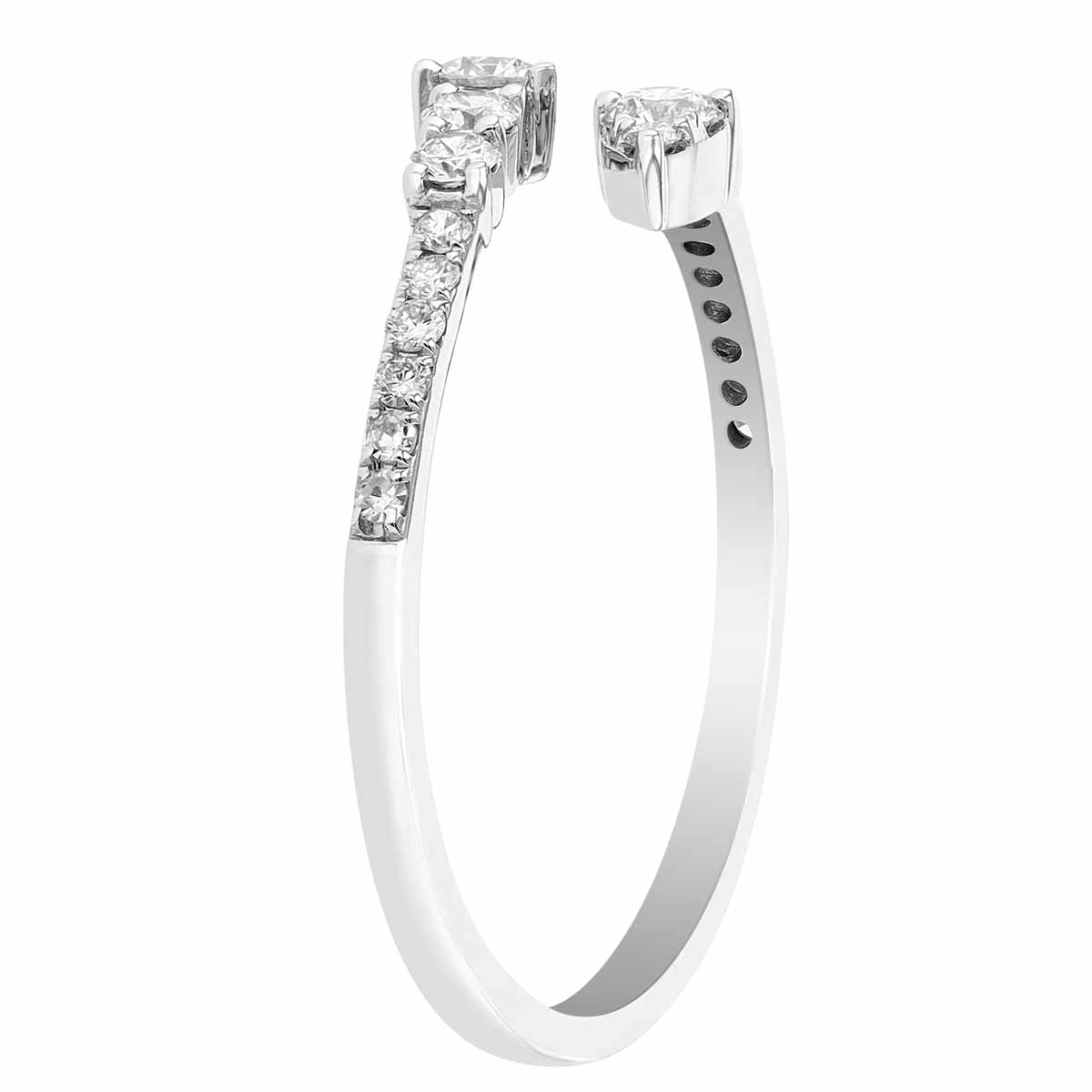 Diamond Bypass Ring in White Gold
