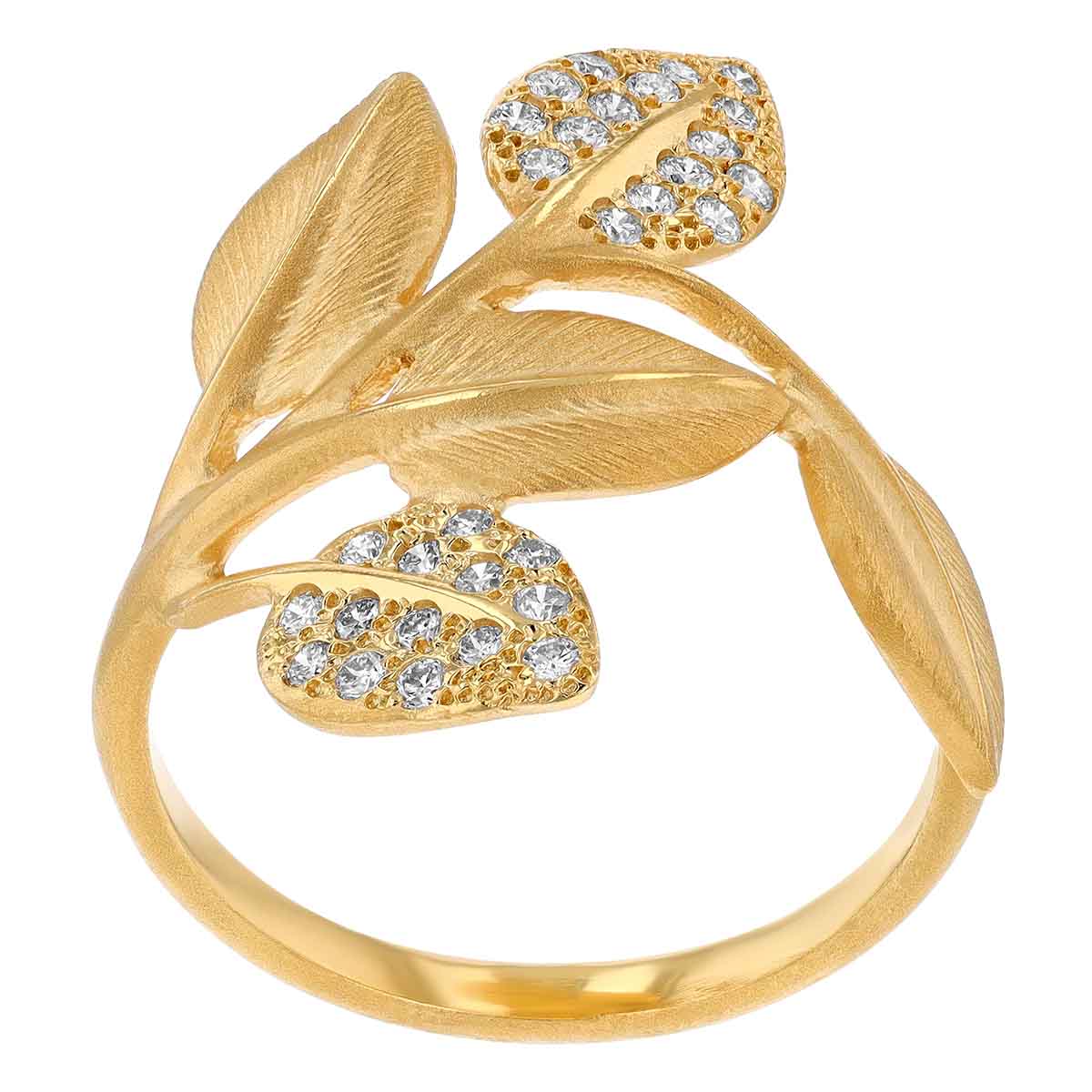 Todays Photo - Two Colour Gold Diamond Leaf Ring