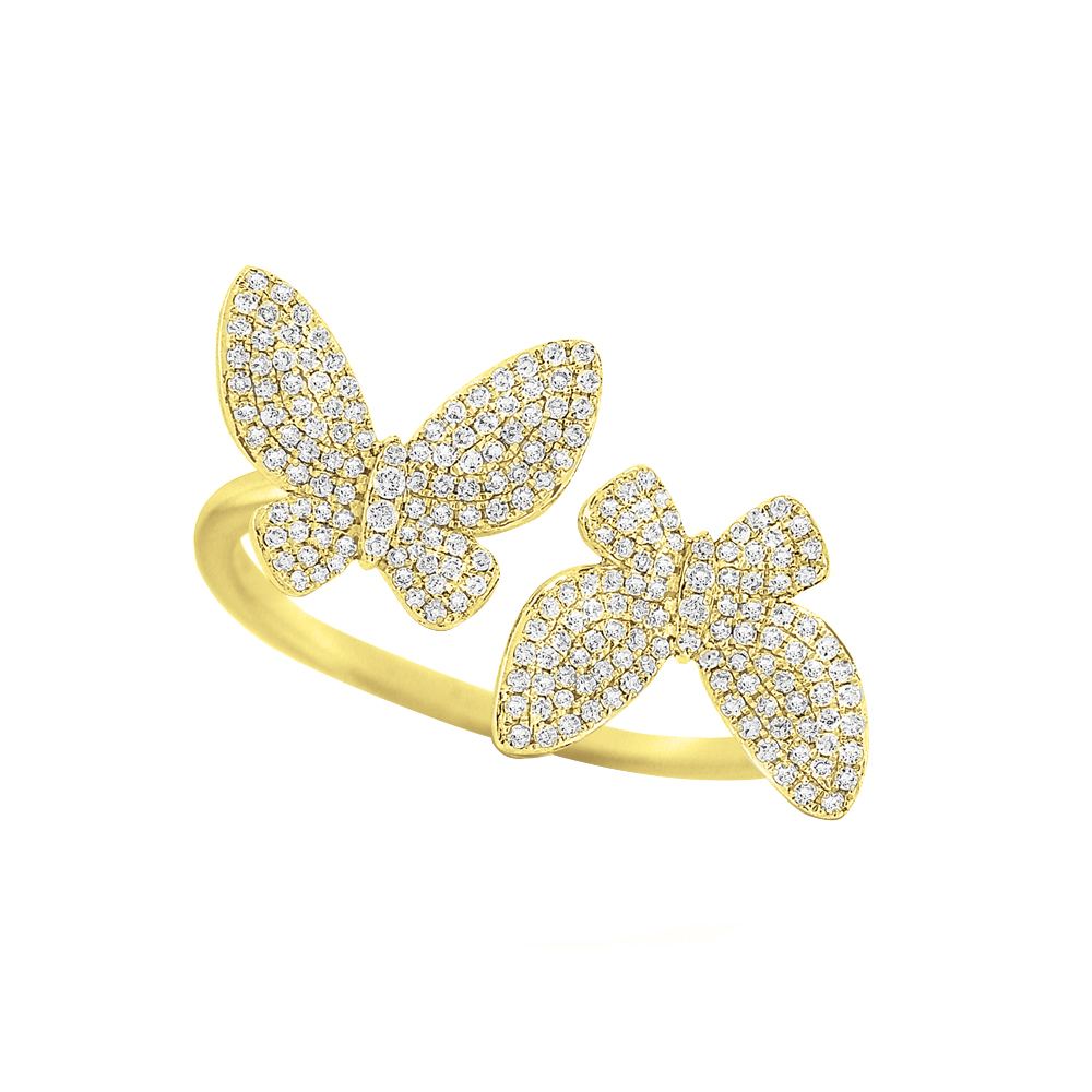 14K Yellow Gold Diamond Butterfly Ring | Borsheims