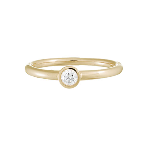 Bezel Set Diamond Ring in Yellow Gold