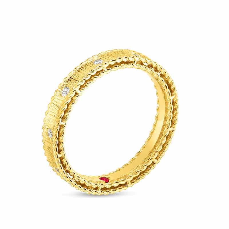 Roberto Coin Princess Diamond Band Ring in Yellow Gold