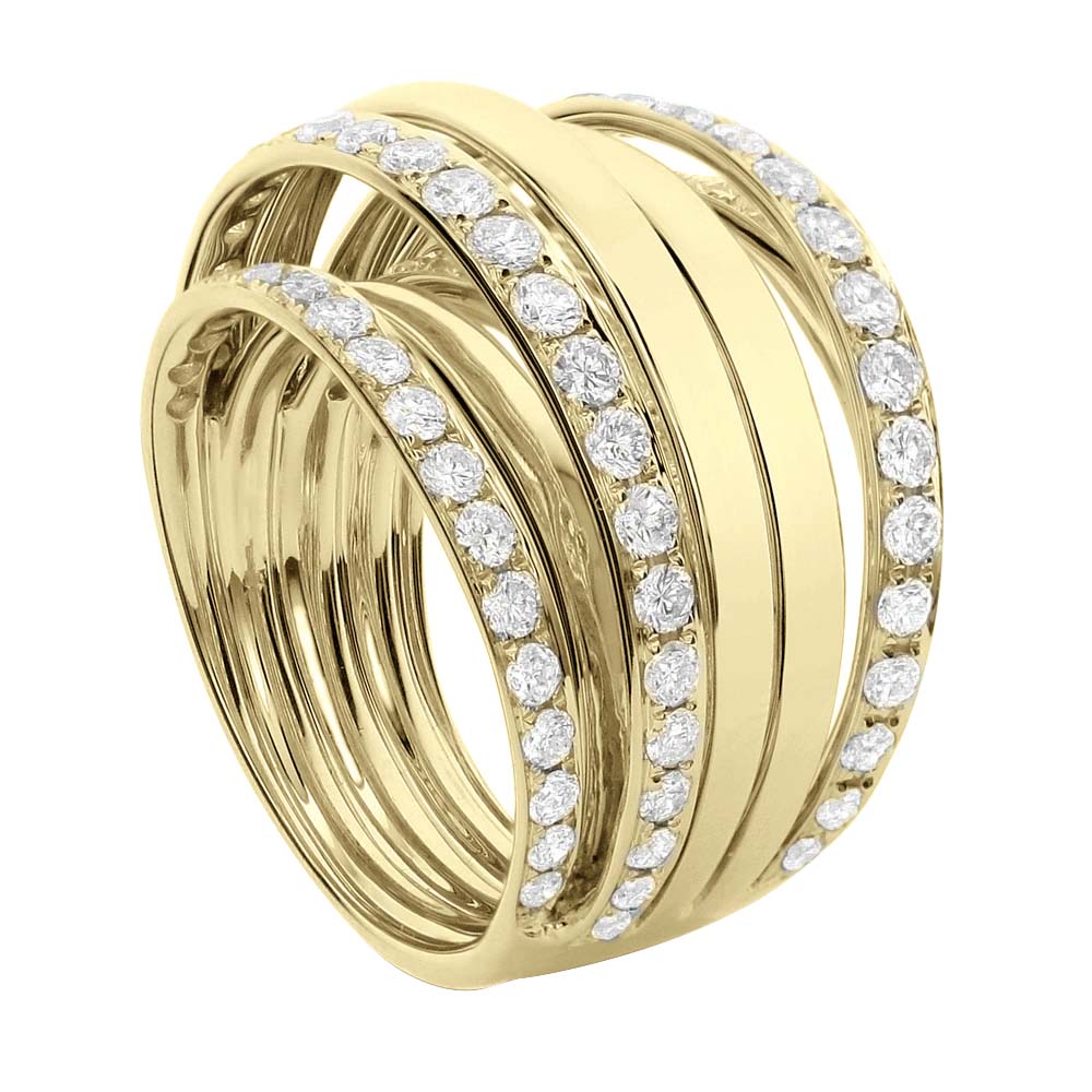 Diamond 9 Row Wrap Ring in Yellow Gold Borsheims