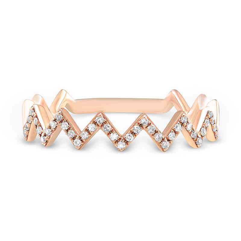 Diamond Zig Zag Ring in Rose Gold Borsheims
