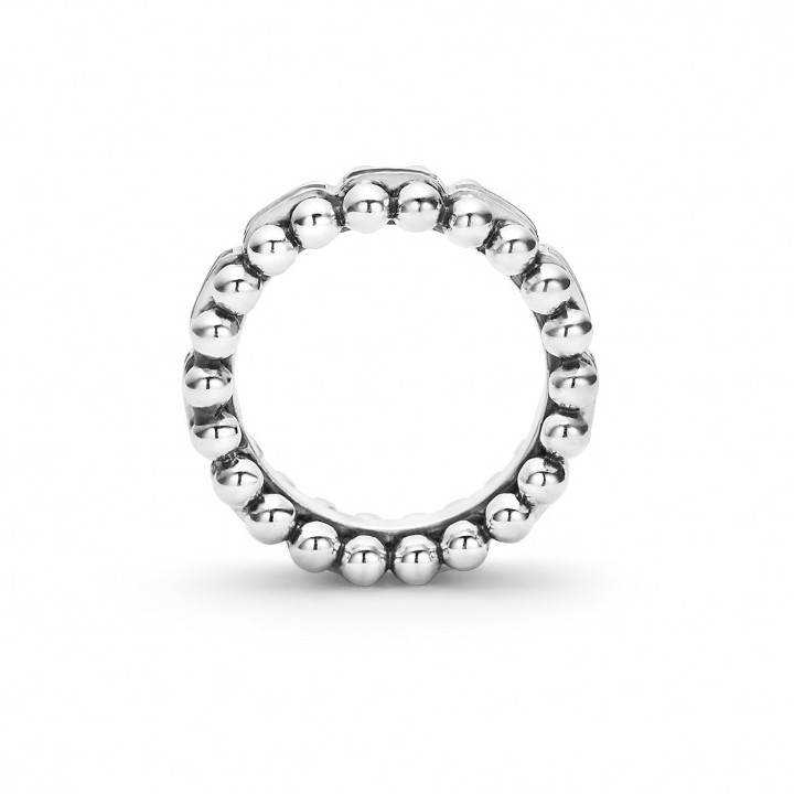LAGOS Sterling Silver Caviar Spark Diamond 8mm Ring, Size 7