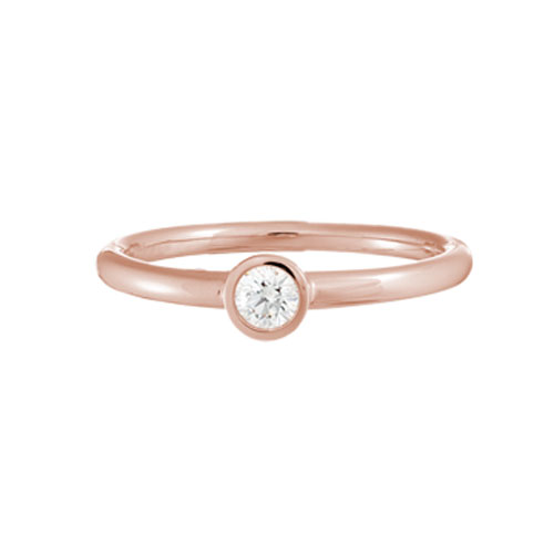 Bezel Set Diamond Ring in Rose Gold