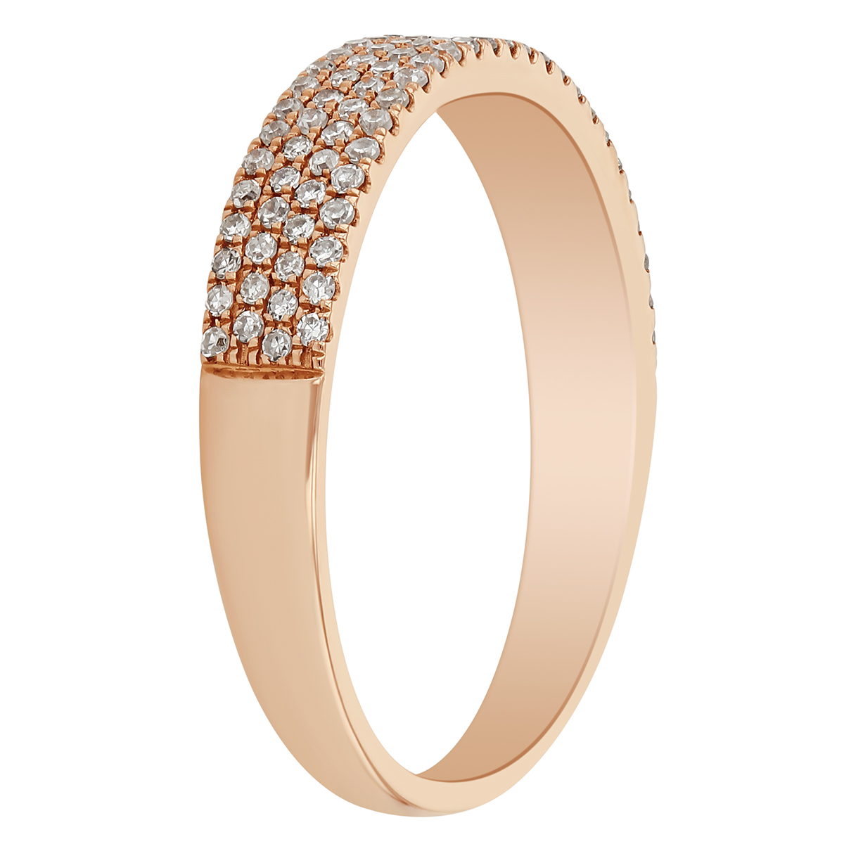 Diamond 4 Row Pavé Ring in Rose Gold