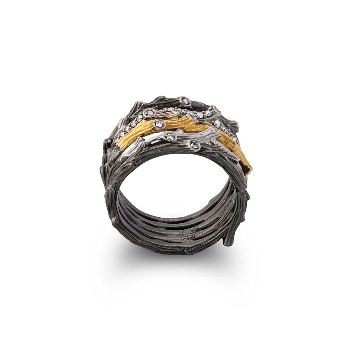 Michael Aram 18K Yellow Gold, Sterling Silver & Black Rhodium Enchanted Forest Ring