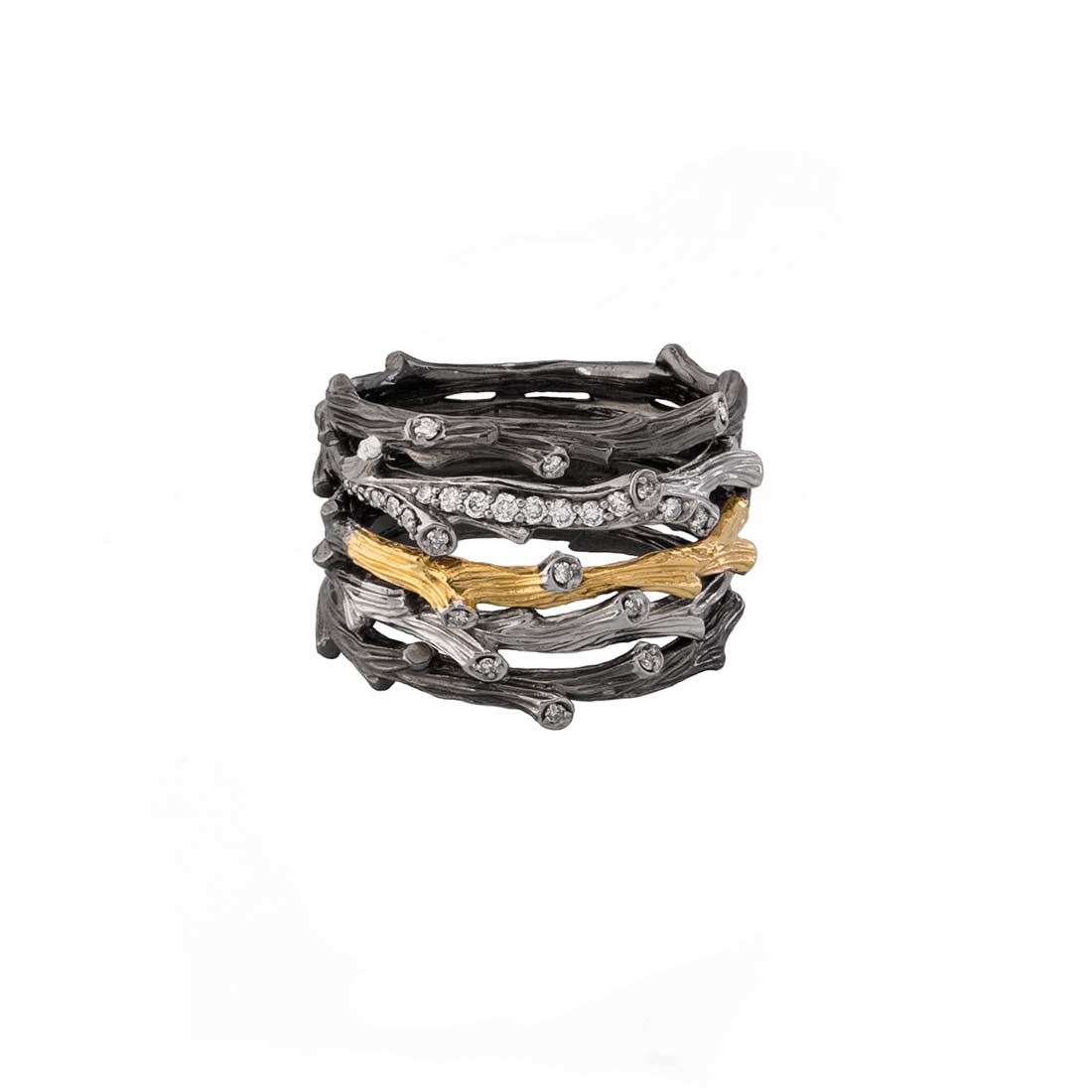 Michael Aram 18K Yellow Gold, Sterling Silver & Black Rhodium Enchanted Forest Ring