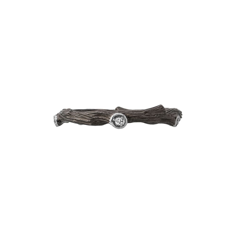 Michael Aram Black Rhodium Plated Sterling Silver Enchanted Forest Stacking Ring