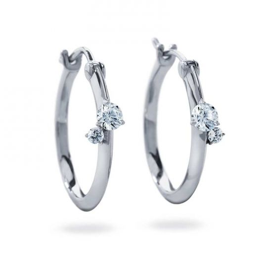 diama 18k white gold intimate hoop earrings borsheims