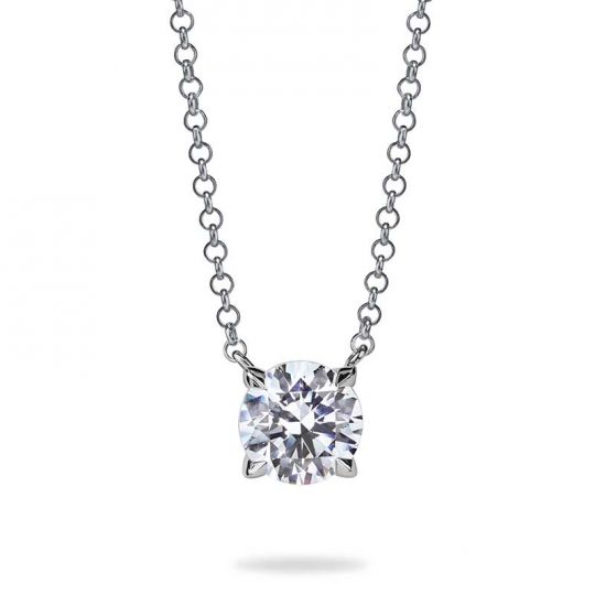diama 18k white gold essentials medium solitaire necklace borsheims