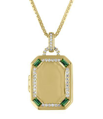 My Story Charlotte Emerald & Diamond Necklace in Yellow Gold