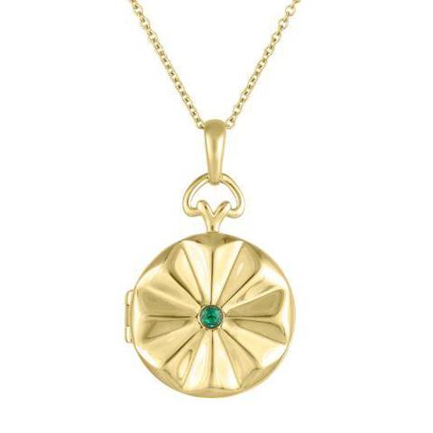 My Story Allegra Emerald Locket Pendant in Yellow Gold, 18