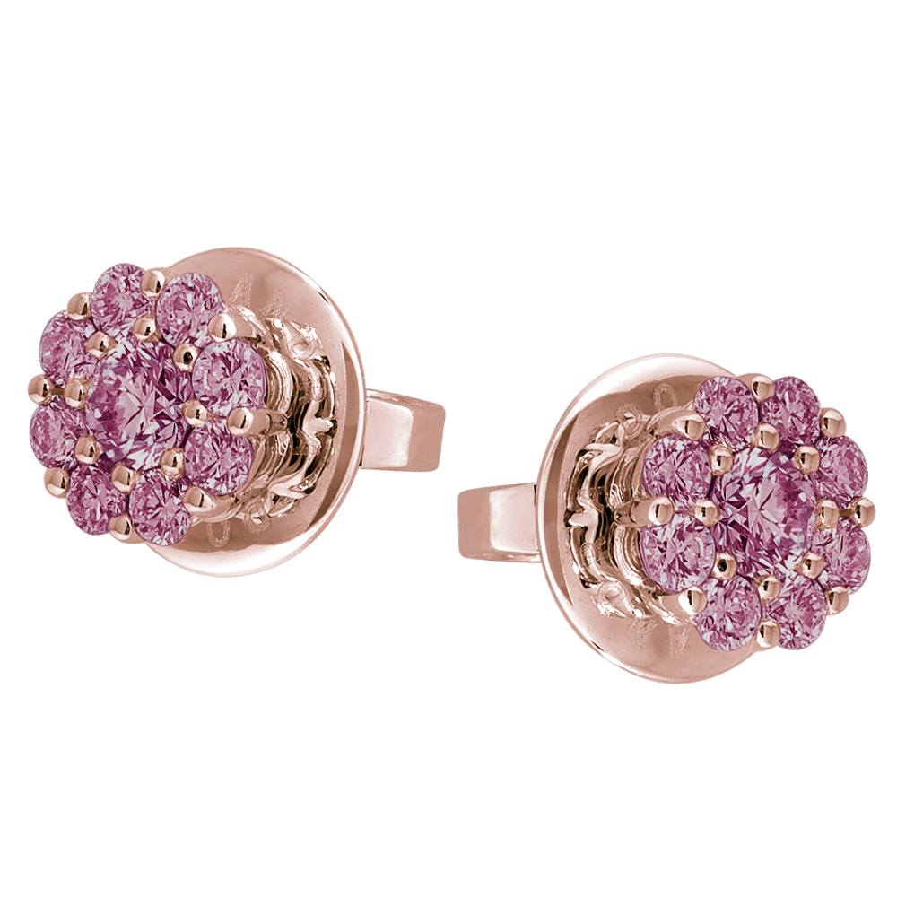 Alessandra Dona Rhodolite Garnet Cluster Stud Earrings in Rose Gold