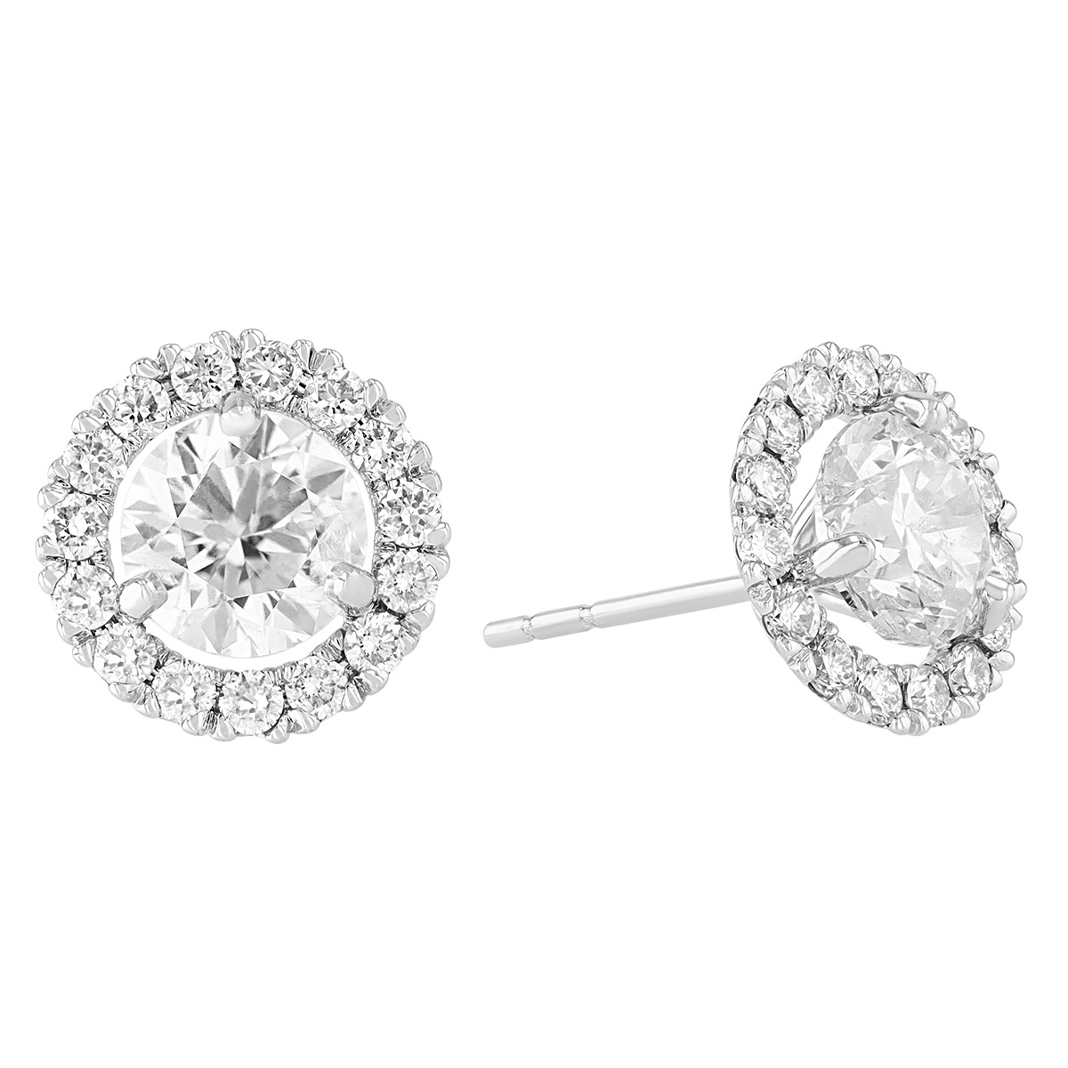 14KWG-RH R 1.80 IJ/I1 Dia Halo Stud Earr