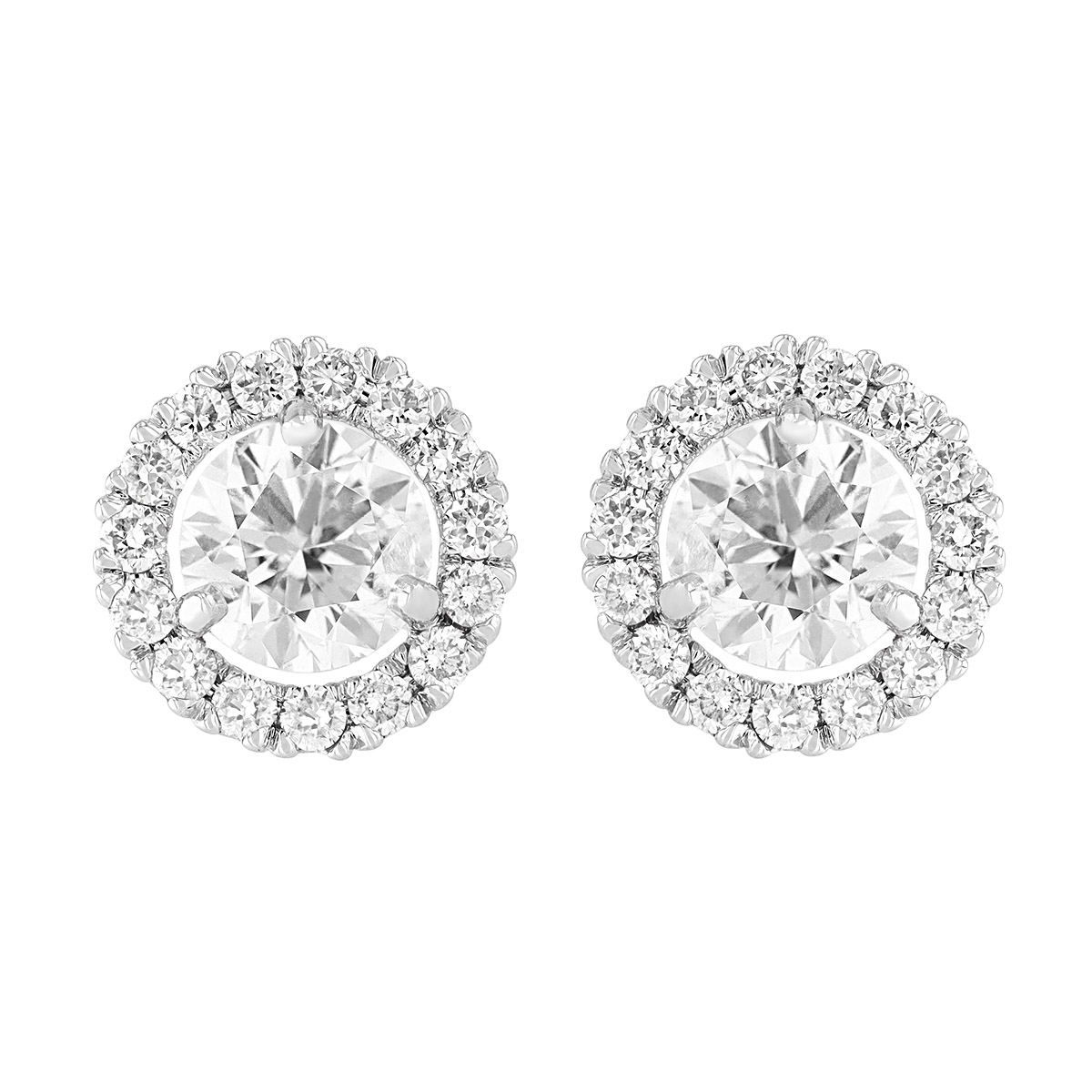 14KWG-RH R 1.80 IJ/I1 Dia Halo Stud Earr