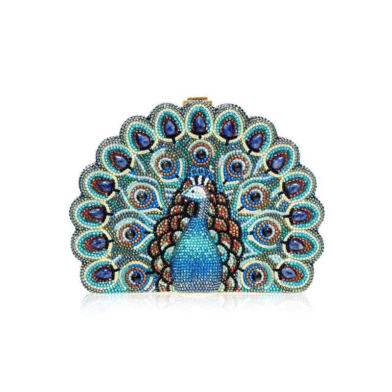 Judith Leiber Peacock Peek A Boo Clutch