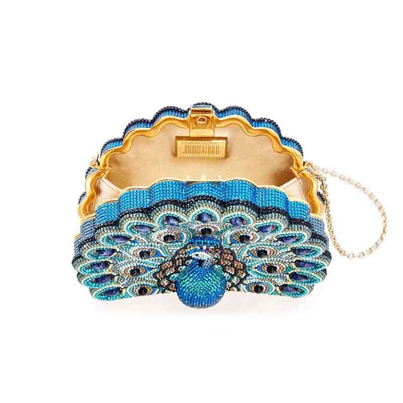 Judith Leiber Peacock Peek A Boo Clutch