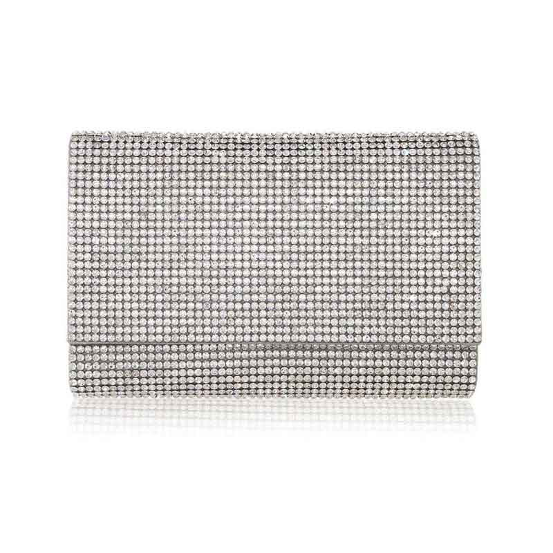 Judith Leiber Fizzy Silver Crystal Clutch